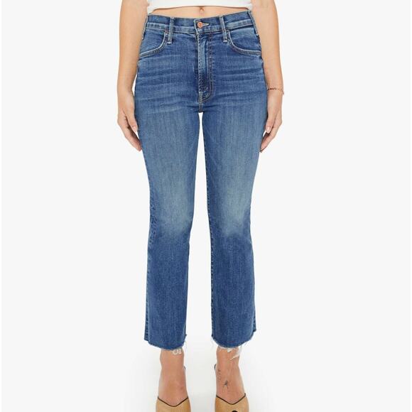 MOTHER Denim - MOTHER Denim PETITES The Lil Hustler Ankle Fray Healing Jar Blue Raw Hem Sz 27